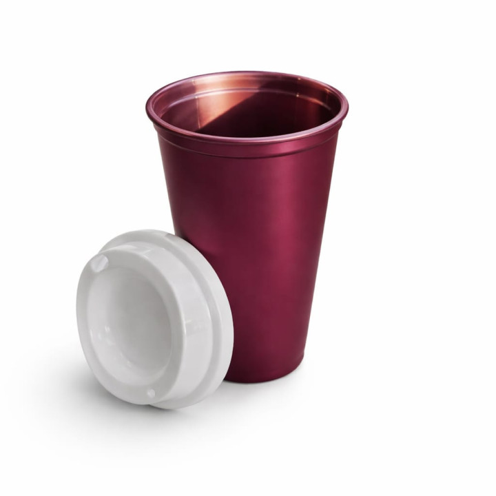 Pahar pentru băuturi calde cu capac, reutilizabil, plastic