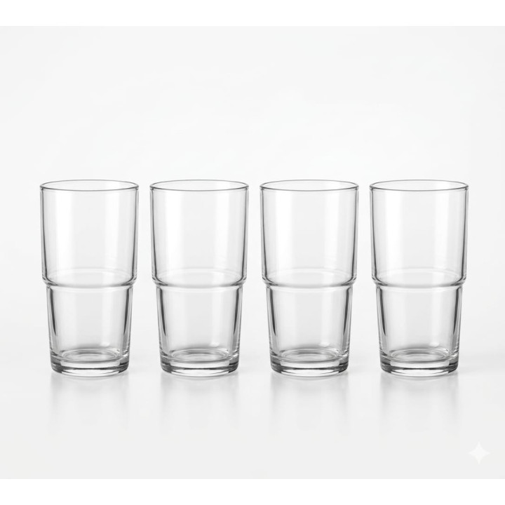 Set 4 pahare din sticlă temperată Pașabahçe Hill, 473 ml