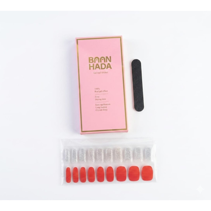 Set Stickere de Unghii Tip Gel – Efect de Gel 100%, Aplicare Rapidă, Include Pilă, 28 bucăți