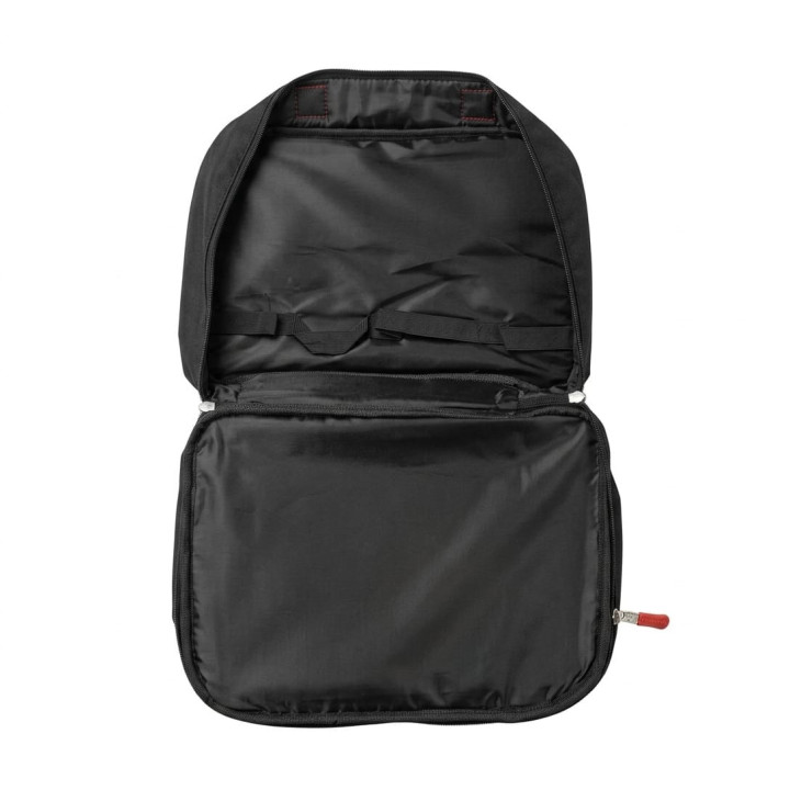 Organizator Portabil Tip Geantă Textilă cu 2 Compartimente, 30x34 cm - Negru cu Accente Roșii