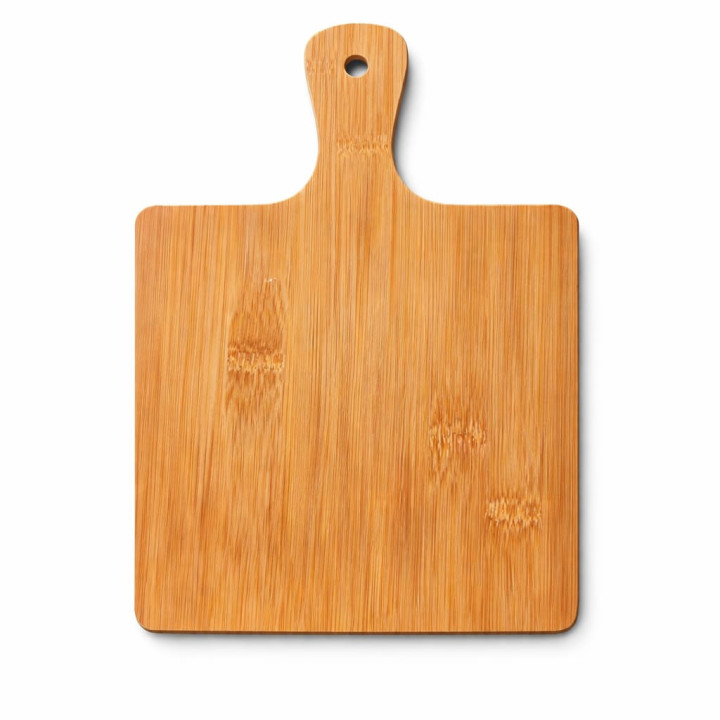 Tocator din bambus cu placa ceramica decorativa, model 3D, 28x18 cm