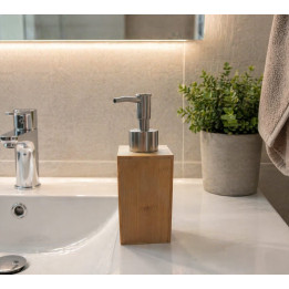Dozator de săpun din bambus cu pompă inox – design elegant și eco