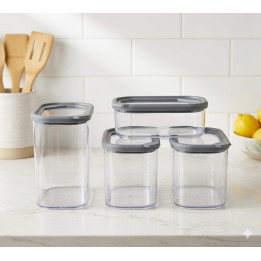 Set 4 Recipiente Organizare Bucătărie Moritz & Moritz, Hermetice și Suprapozabile, 400ml - 1400ml