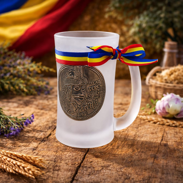 Halbă transparentă 320 ml - Vlad Țepeș (Dracula), cadou