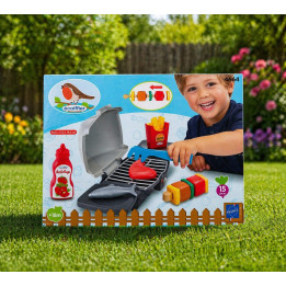Grătar de jucărie Ecoiffier cu accesorii - Set BBQ interactiv